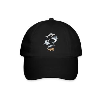 Haifische - Baseballkappe - Schwarz/Schwarz - Vorne