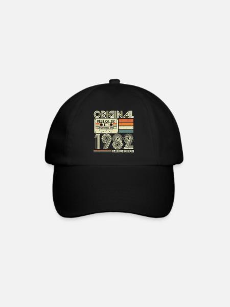 1982 Vintage Retro Jahrgang Geburtstag Geschenk - Baseballkappe - Schwarz/Schwarz