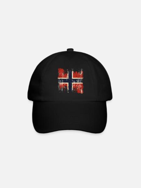 Norwegen Flagge Skandinavien Norwegische Fahne - Baseballkappe - Schwarz/Schwarz