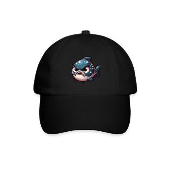 cute angry Piranha - Baseballkappe - Schwarz/Schwarz - Vorne