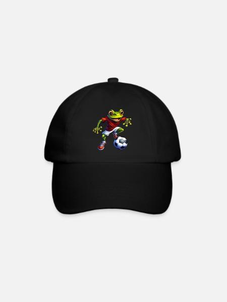 Frösche Fussball - Baseballkappe - Schwarz/Schwarz