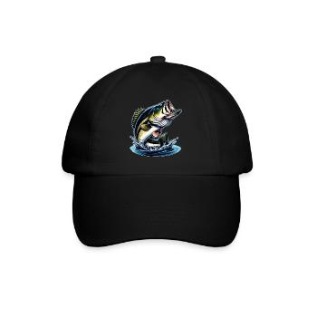 Springender Barsch - Baseballkappe - Schwarz/Schwarz - Vorne
