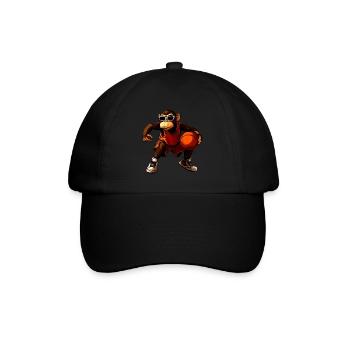 Affe Basketball - Baseballkappe - Schwarz/Schwarz - Vorne