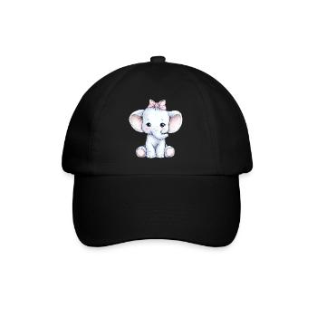 Süßer Baby Elefant - Baseballkappe - Schwarz/Schwarz - Vorne