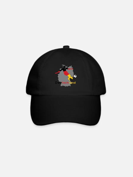 Deutschland Fussball - Baseballkappe - Schwarz/Schwarz