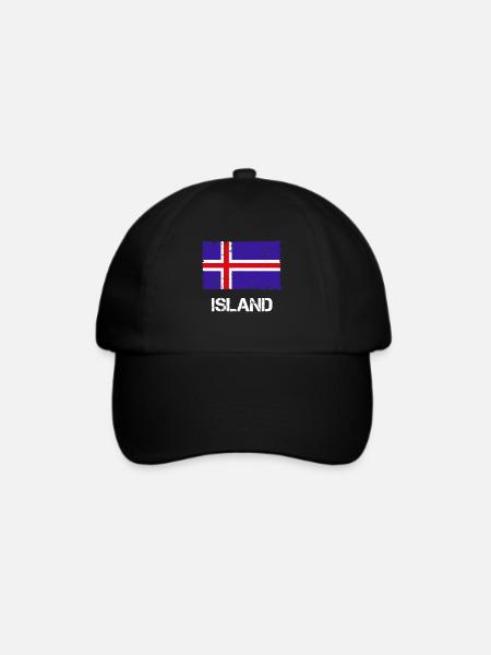 Island - Baseballkappe - Schwarz/Schwarz