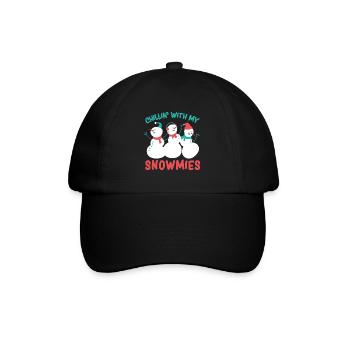 Weihnachten Mit meinen Freunden abhängen chillen - Baseballkappe - Schwarz/Schwarz - Vorne