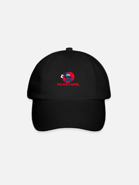 Gamer - Der Ninja-Gamer - Geschenkidee - Baseballkappe - Schwarz/Schwarz
