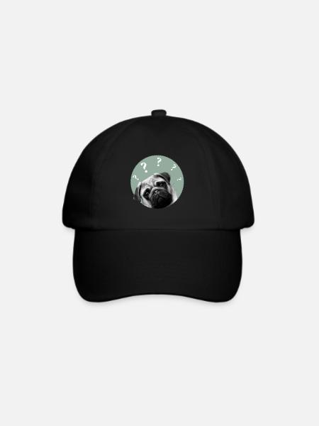 Mops - Baseballkappe - Schwarz/Schwarz