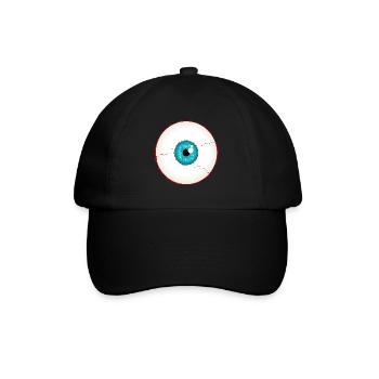 Augapfel / Eyeball turquoise blue (DDP) - Baseballkappe - Schwarz/Schwarz - Vorne