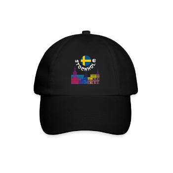 Stockholm - Baseballkappe - Schwarz/Schwarz - Vorne