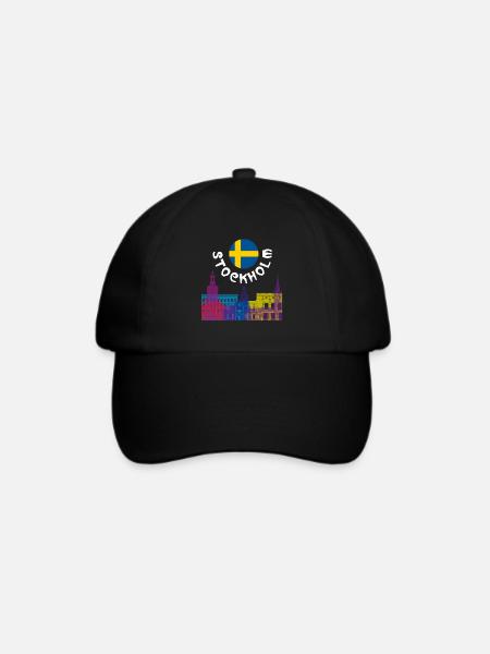 Stockholm - Baseballkappe - Schwarz/Schwarz