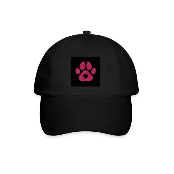 Bärentatze Pfote rot pink schwarz - Baseballkappe - Schwarz/Schwarz - Vorne