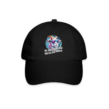 Bis zur ersten Ziege war ich ganz normal - Baseballkappe - Schwarz/Schwarz - Vorne