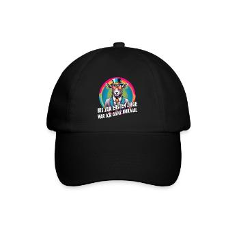 Bis zur ersten Ziege war ich ganz normal - Baseballkappe - Schwarz/Schwarz - Vorne
