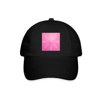 Pinke Blume Schön Geschenk - Baseballkappe - Schwarz/Schwarz - Vorne