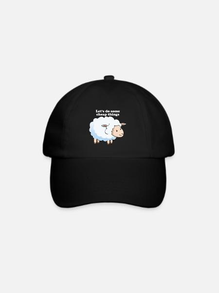 Schaf weiß - Baseballkappe - Schwarz/Schwarz