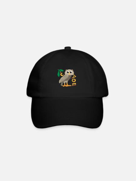 Griechische Mythologie Eule von Athena Geschenk - Baseballkappe - Schwarz/Schwarz