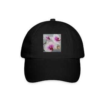 Orchidee - Baseballkappe - Schwarz/Schwarz - Vorne
