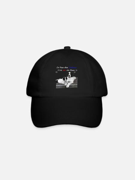Hund-Landseer-Geschenkidee - Baseballkappe - Schwarz/Schwarz