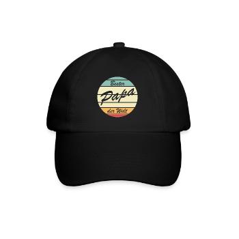 Retro Bester Papa der Welt - Baseballkappe - Schwarz/Schwarz - Vorne