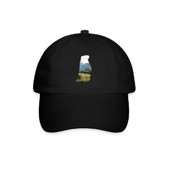 Double Exposure Tiere Alpenmurmeltier Geschenk - Baseballkappe - Schwarz/Schwarz - Vorne