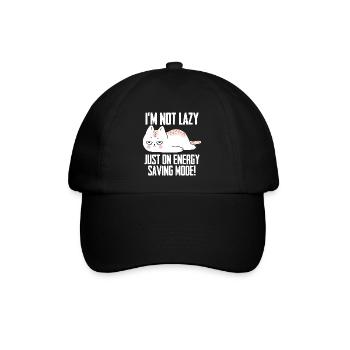 Lazy Cat - Im nicht faul nur auf Energiesparmodus - Baseballkappe - Schwarz/Schwarz - Vorne