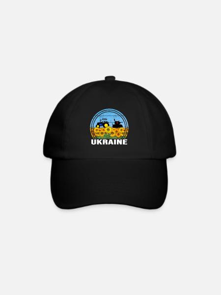 UKRAINE-TRAKTOR ukrainischer FRONT-SUPPORT - Baseballkappe - Schwarz/Schwarz