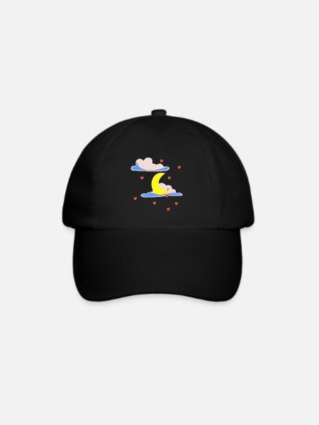 Nacht Sterne Wolken | Geschenk - Baseballkappe - Schwarz/Schwarz