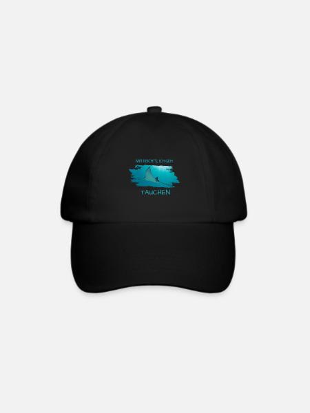 Tauchen Rochen - Baseballkappe - Schwarz/Schwarz