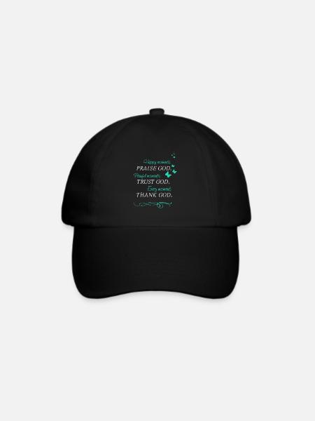 pray gott jesus beten kirchentag kirche christus - Baseballkappe - Schwarz/Schwarz