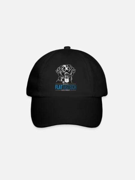 FLATTASTISCH Flat Coated Retriever Hunde Wilsigns - Baseballkappe - Schwarz/Schwarz