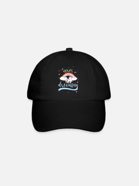NEVER STOP DREAMING - UNICORN - Baseballkappe - Schwarz/Schwarz