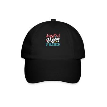 Freudig fröhlich und gesegnet - Baseballkappe - Schwarz/Schwarz - Vorne