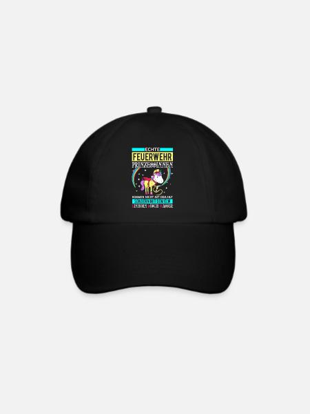 Feuerwehr Prinzessin - Einhorn - Baseballkappe - Schwarz/Schwarz