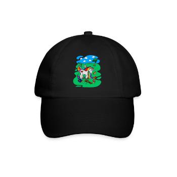 Einhorn auf Party - Hangover T-Shirt - Baseballkappe - Schwarz/Schwarz - Vorne