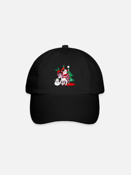 Santa Einhorn Weihnachtsmann Weihnachten Geschenk - Baseballkappe - Schwarz/Schwarz