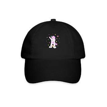 Tupfen-Unicorn-niedlicher Tupfen-Tanz Hiphop-Tanzen-Geschenk - Baseballkappe - Schwarz/Schwarz - Vorne