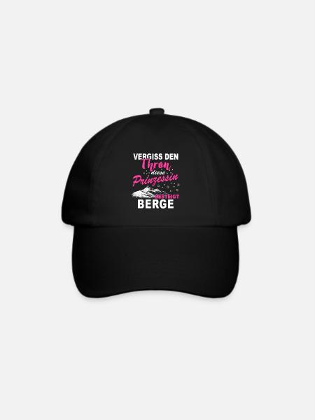 Berge Prinzessin Shirt · Berg · Wandern · Frau - Baseballkappe - Schwarz/Schwarz