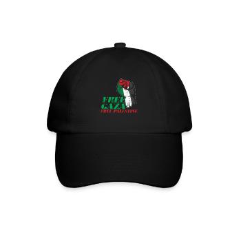 Freiheit für Palästina und den Gaza Streifen - Baseballkappe - Schwarz/Schwarz - Vorne