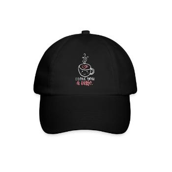 Ich liebe dich ein Latte - Baseballkappe - Schwarz/Schwarz - Vorne
