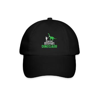 Ich möchte ein Dino sein Geschenk Tier tot - Baseballkappe - Schwarz/Schwarz - Vorne