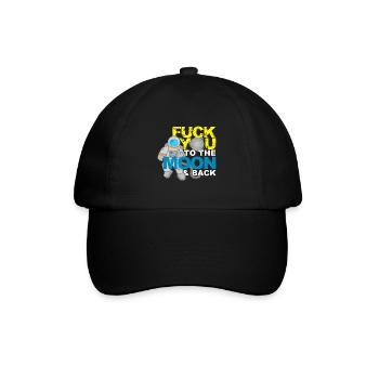 Fuck you to the Moon and Back Provokation Geschenk - Baseballkappe - Schwarz/Schwarz - Vorne