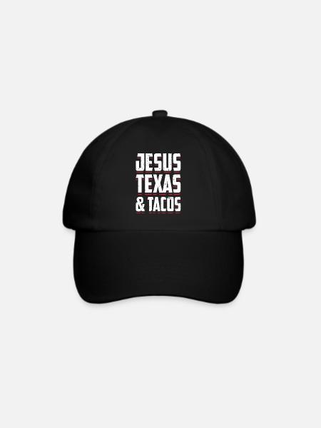 JESUS TEXAS & TACOS - Baseballkappe - Schwarz/Schwarz
