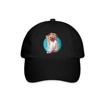 Salt Bae Hund kocht mit Hingabe - Baseballkappe - Schwarz/Schwarz - Vorne