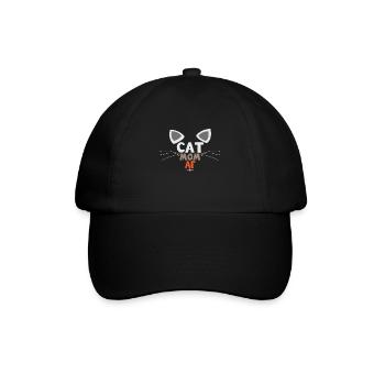 Katzenmutter AF Katzen Geschenk Miau - Baseballkappe - Schwarz/Schwarz - Vorne