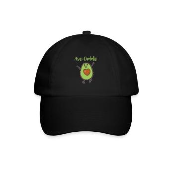 Avocado Kuschel Valentinstag Schmusen Liebe Herz - Baseballkappe - Schwarz/Schwarz - Vorne
