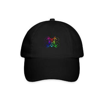 Regenbogen Fahrräder - Rennrad Fixie Geschenk - Baseballkappe - Schwarz/Schwarz - Vorne