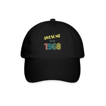 awesome since 1968 retro vintage - Baseballkappe - Schwarz/Schwarz - Vorne