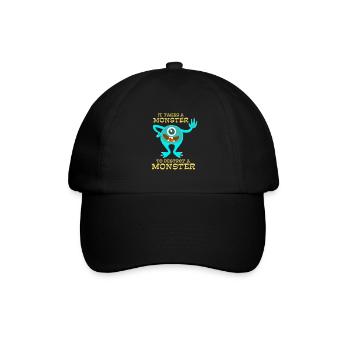 Monster - Gruselig - Zerstören - Geschenk - Baseballkappe - Schwarz/Schwarz - Vorne